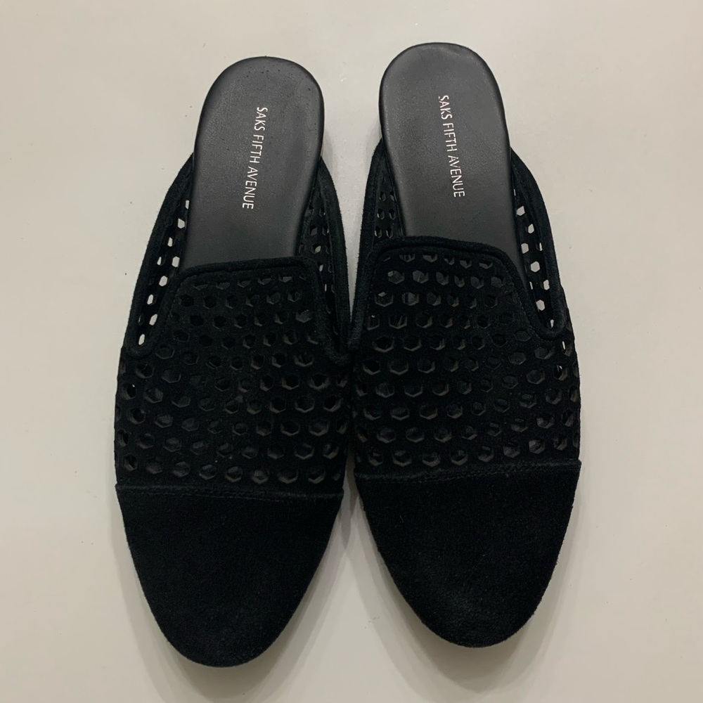 Saks Fifth Avenue Suede mules size 8